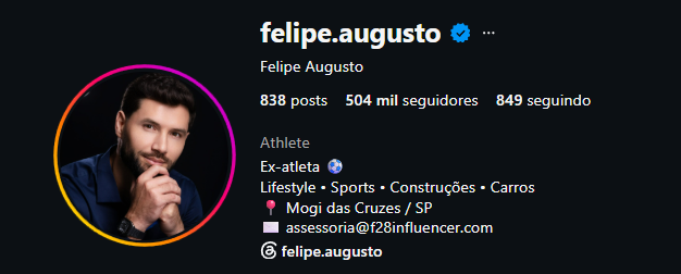 Perfil @felipe.augusto no Instagram